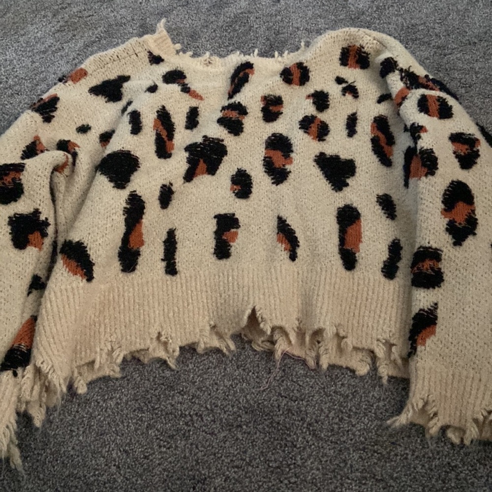 Cropped leopard sweater - Picture 3 of 3
